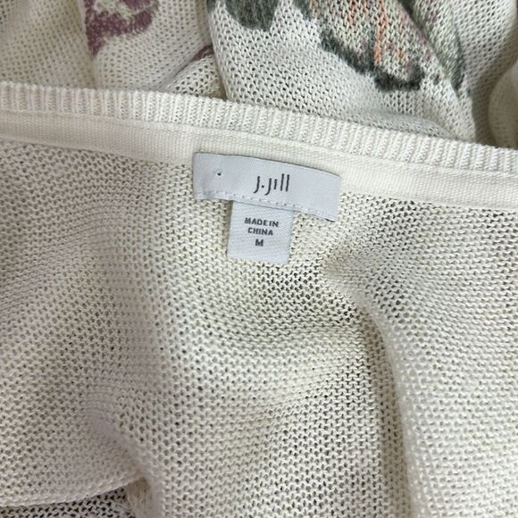 J. Jill Floral Print Linen Blend Relaxed Fit V-Neck Sweater Size M - Picture 6 of 10